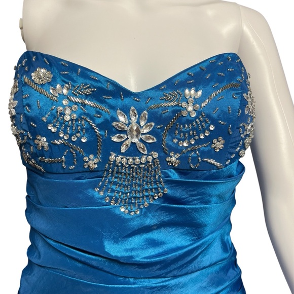 Debs - Womens Y2K Jeweled Hi-Low Prom Dress Sz. 3/4 - Picture 3 of 8